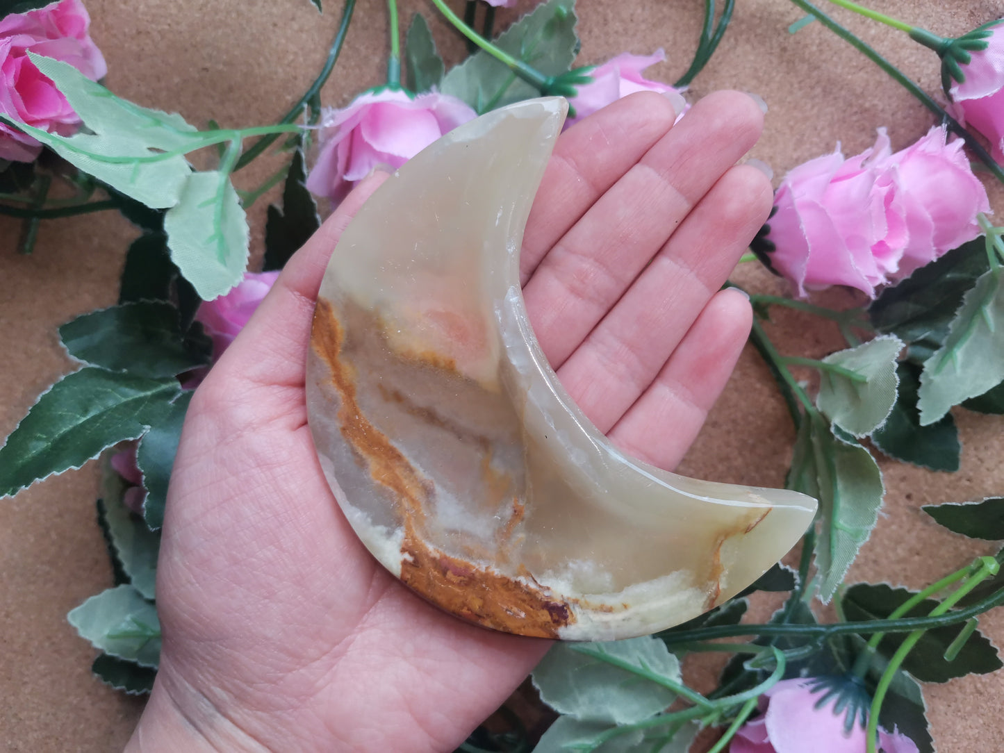 Banded Calcite Moon Bowl