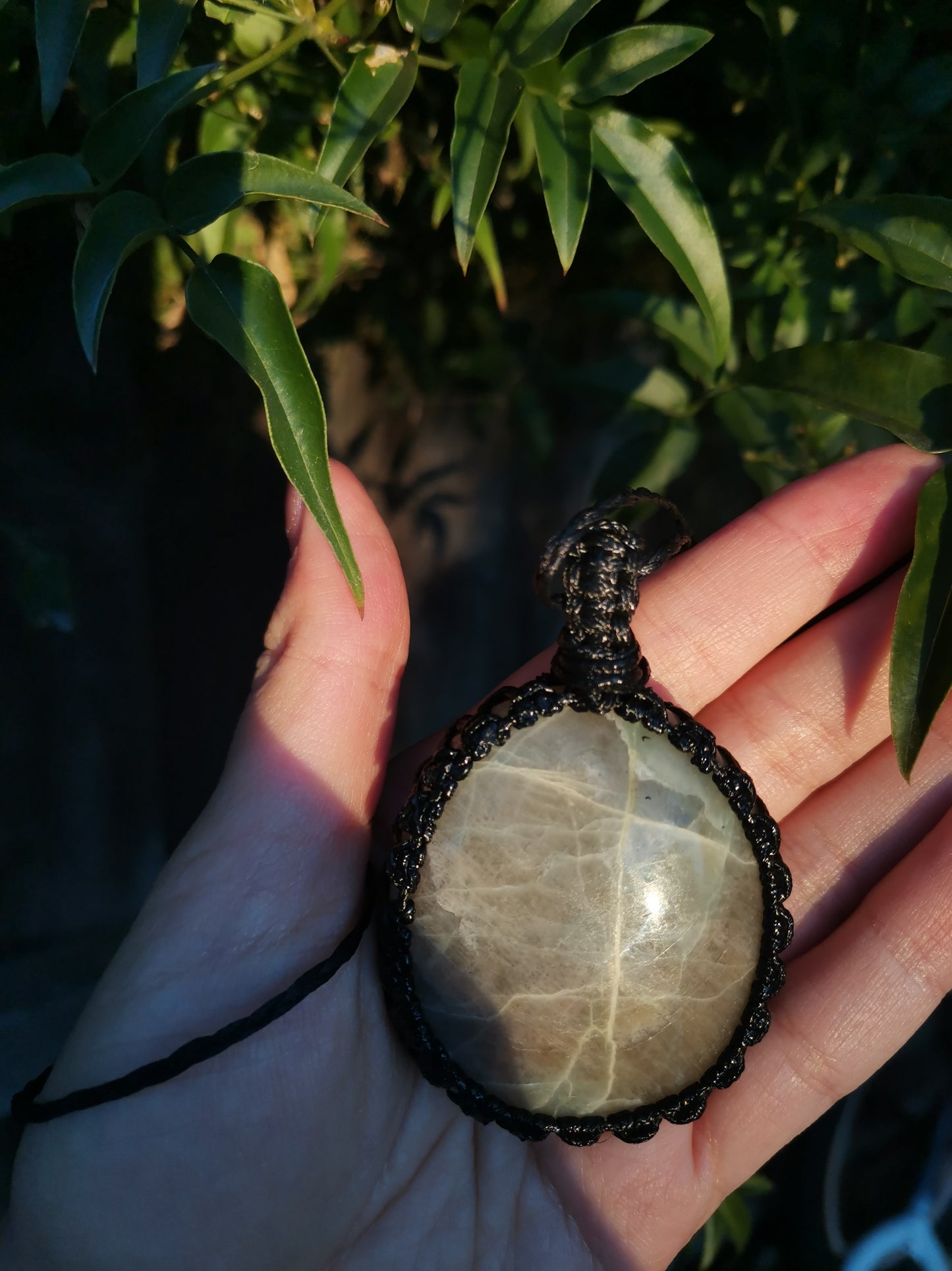 Green Moonstone Crystal Necklace