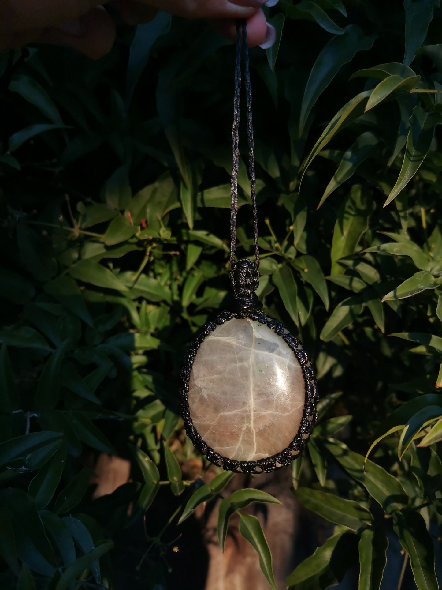 Green Moonstone Crystal Necklace