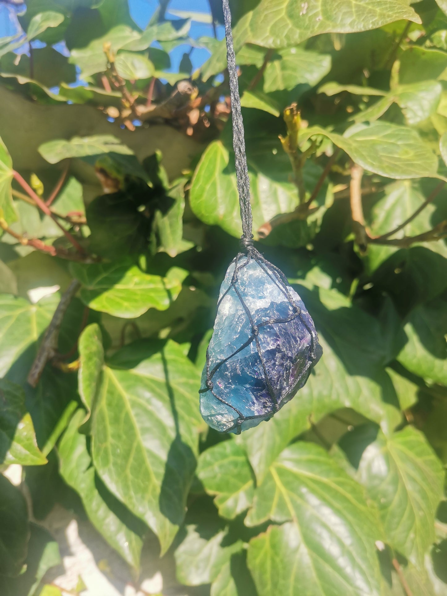 Raw Fluorite Crystal Necklace