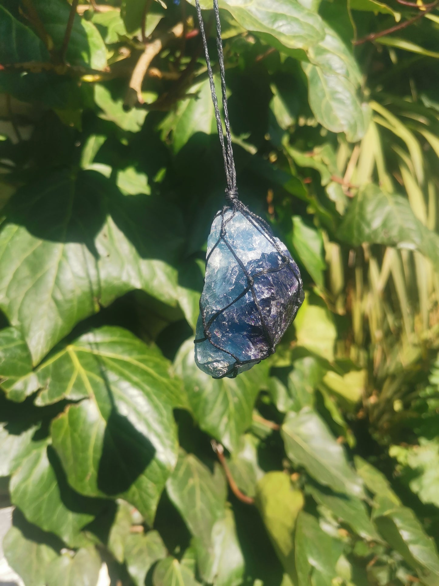 Raw Fluorite Crystal Necklace