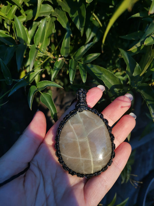 Green Moonstone Crystal Necklace