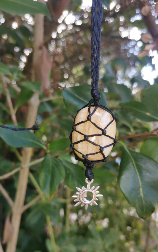 Honey Calcite Crystal Necklace
